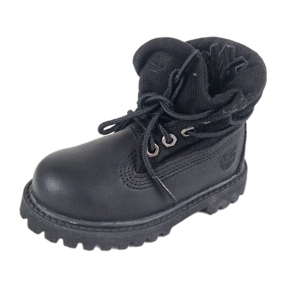 Timberland Roll Top Impermeable TODDLER Boots Waterproof Black Size 6C - Picture 2 of 9